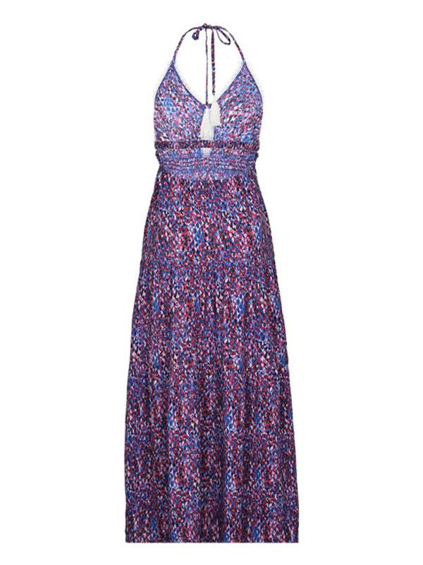 Neues bedrucktes Trägerkleid im Urlaubsstil 