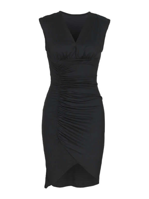 Neues ärmelloses schwarzes Slim-Fit-Kleid 
