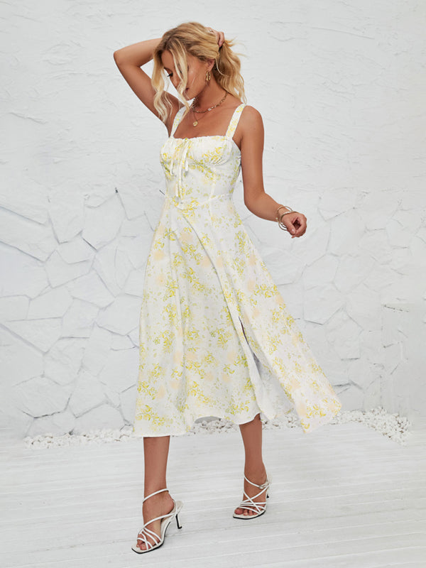 Women's Fashionable Floral Pastoral Long Dress