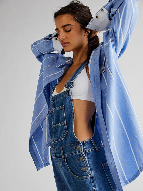 Neuer Jumpsuit im lässigen, lockeren Denim-Overall-Stil 