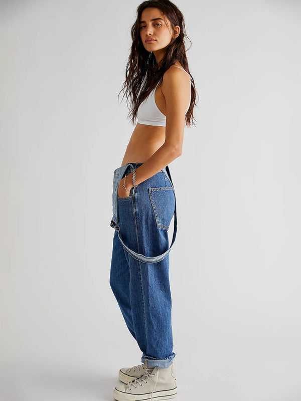 Neuer Jumpsuit im lässigen, lockeren Denim-Overall-Stil 