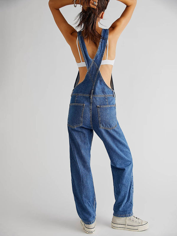 Neuer Jumpsuit im lässigen, lockeren Denim-Overall-Stil 
