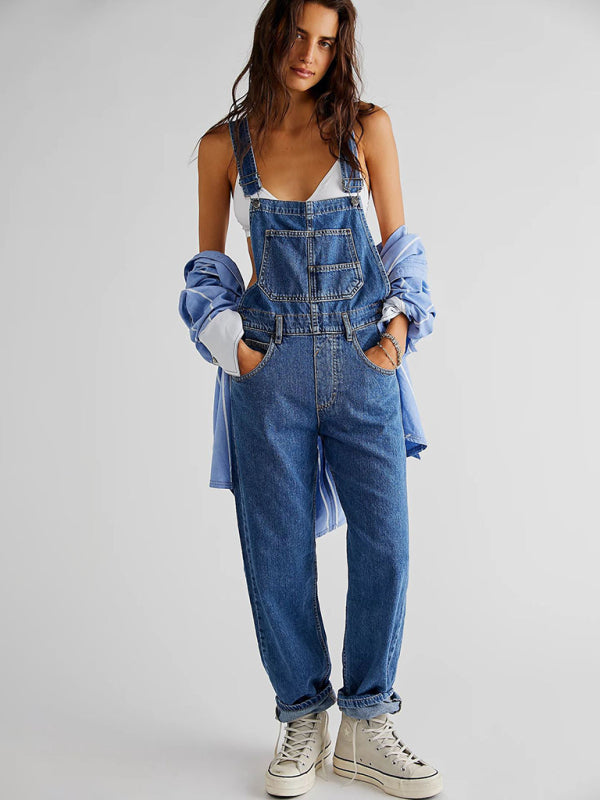 Neuer Jumpsuit im lässigen, lockeren Denim-Overall-Stil 