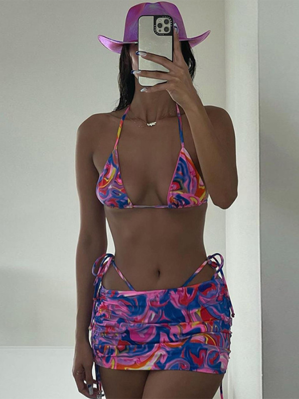 Sexy Unterhemd, modischer, den Po bedeckender Rock, lässiger Badeanzug und Bikini-Set 