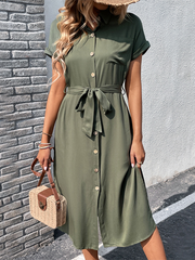 Robe fendue unie tendance pour femme 