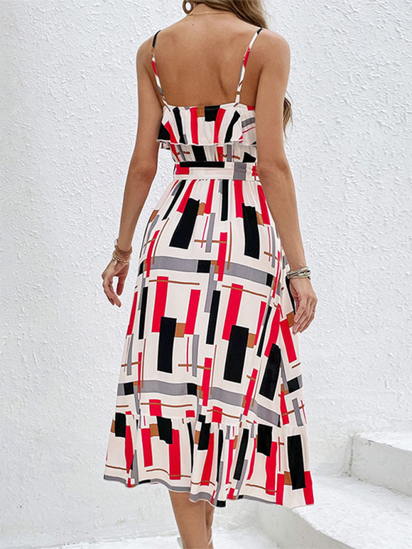 Nouvelle robe à lacets à rayures style resort 