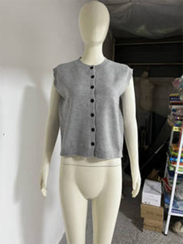 Strickweste, lässiges, vielseitiges, einreihiges Strick-Cardigan-Top 