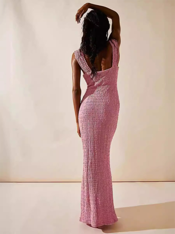 Neues, sexy Damenkleid in Unifarbe mit Taillenschlitz 