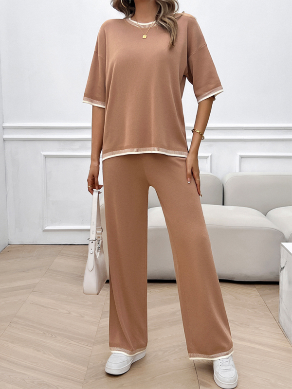 Nouvel ensemble pull et pantalon décontracté printemps-été 