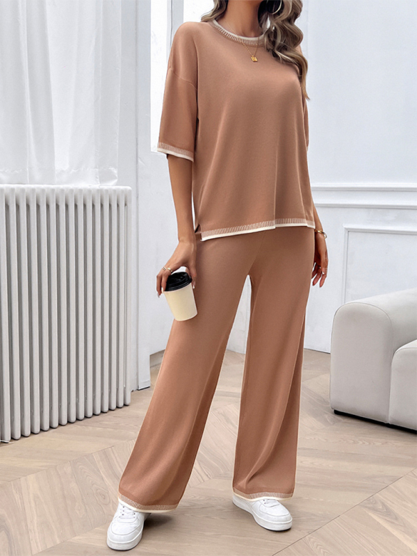 Nouvel ensemble pull et pantalon décontracté printemps-été 