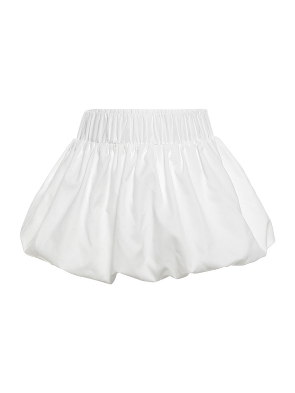 Ladies new style solid color versatile bubble skirt high waist ultra short skirt