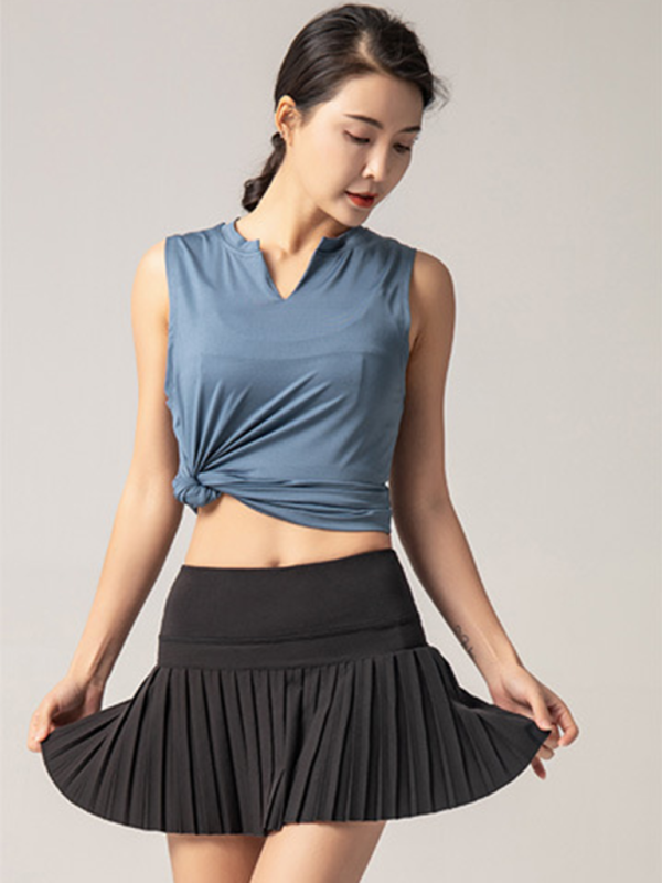 Sonnenschutz-Outdoor-Culottes mit schnelltrocknenden Taschen, Sportshorts, Tennis-Faltenrock 