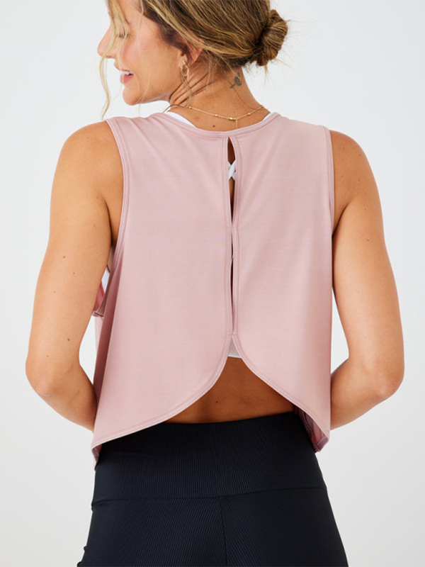 Débardeur de yoga dos nu, joli vêtement de sport, cache-maillot, fitness, décontracté, haut polyvalent 