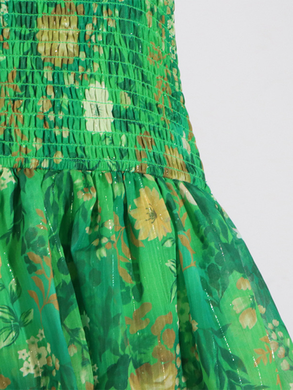 Neues, stylisches Tube-Top mit elastischem Bund, Lotusblatt-Rocksaum und langem Kleid 