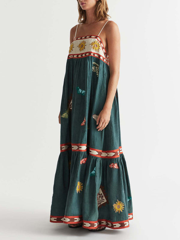 Neues modisches, sexy, bedrucktes Swingkleid mit Trägern 