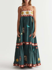 Neues modisches, sexy, bedrucktes Swingkleid mit Trägern 