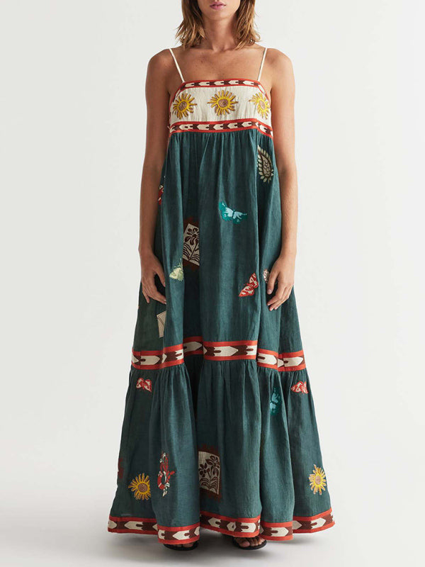 Neues modisches, sexy, bedrucktes Swingkleid mit Trägern 
