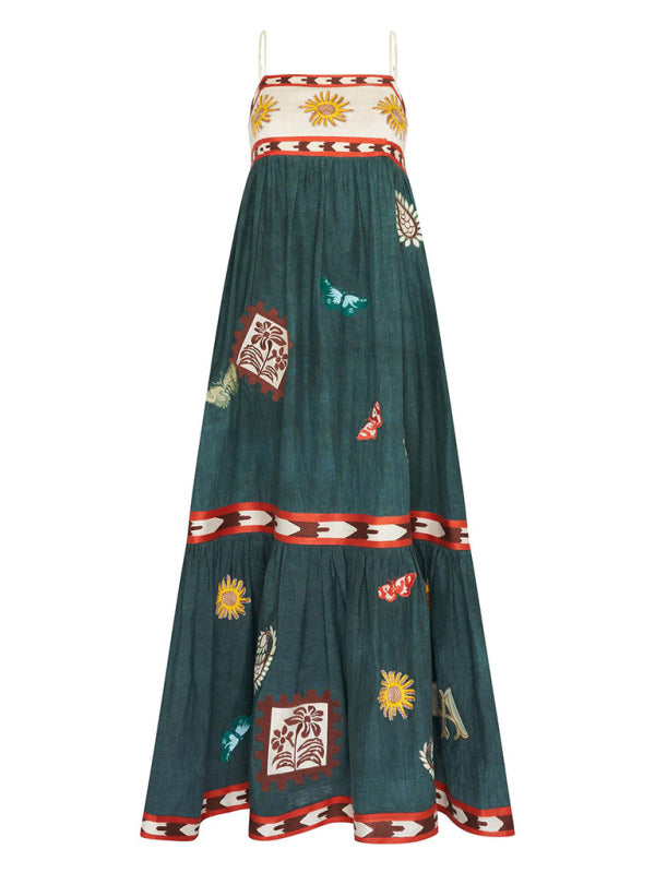 Neues modisches, sexy, bedrucktes Swingkleid mit Trägern 