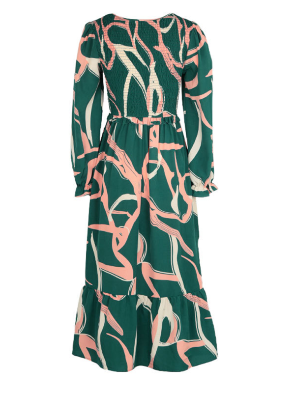 Robe imprimée à manches longues pour femme 