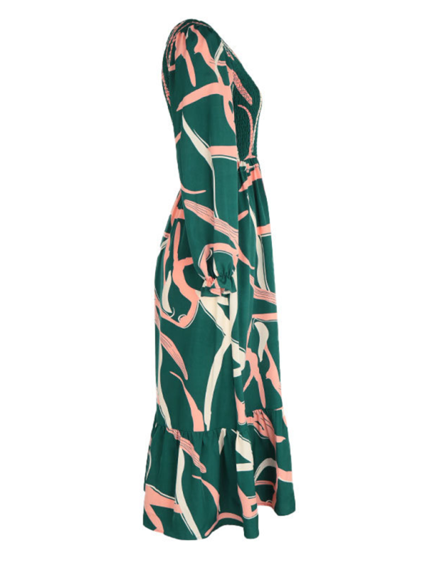 Robe imprimée à manches longues pour femme 