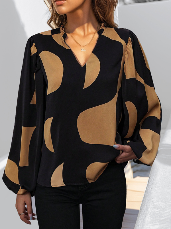 Chemise à manches longues à imprimé géométrique neuf 