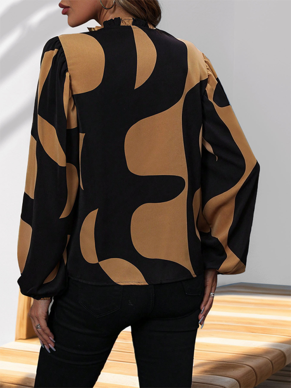 Chemise à manches longues à imprimé géométrique neuf 
