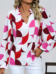 Chemise à manches longues à imprimé géométrique neuf 