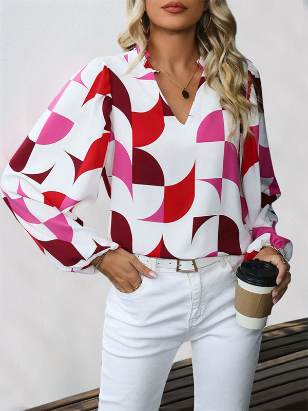 Chemise à manches longues à imprimé géométrique neuf 