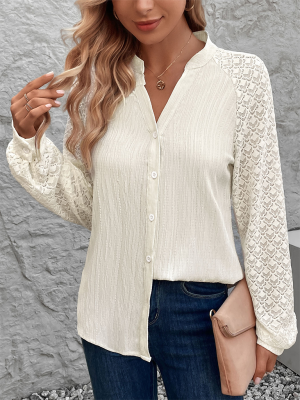 Gilet cardigan transparent à manches longues et col montant pour femme 