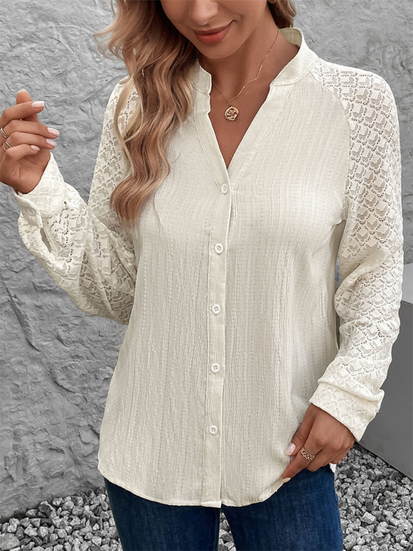 Gilet cardigan transparent à manches longues et col montant pour femme 