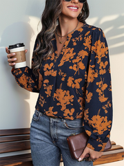 Commuter Top Langarm-Pullover mit Aufdruck 