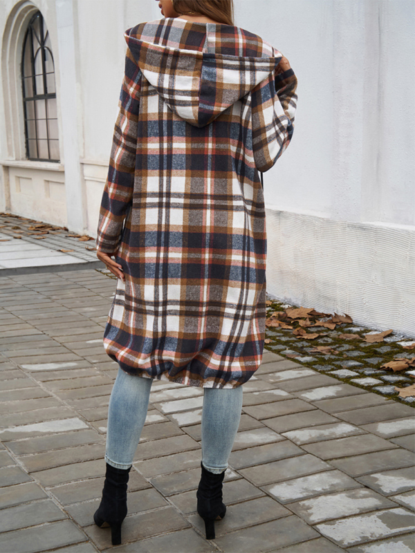 veste à capuche décontractée et ample pour femme, de couleur contrastée 