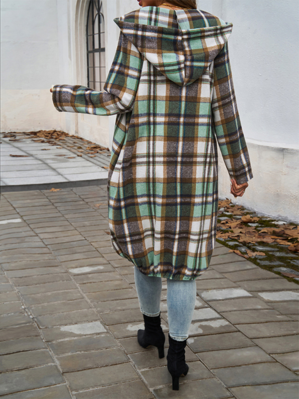 veste à capuche décontractée et ample pour femme, de couleur contrastée 