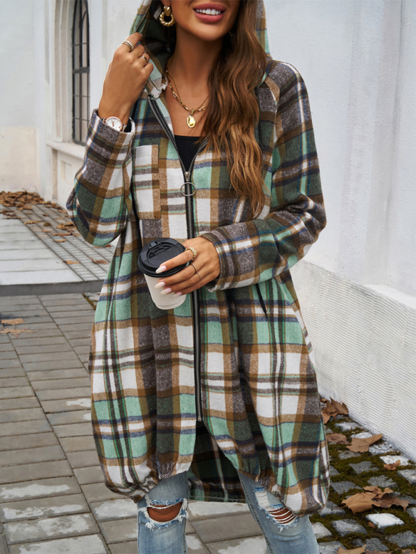 veste à capuche décontractée et ample pour femme, de couleur contrastée 