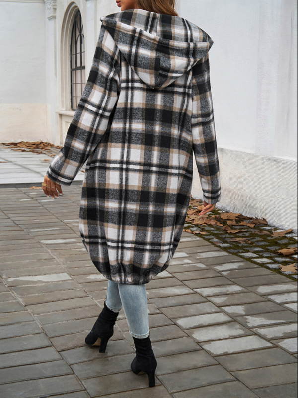 veste à capuche décontractée et ample pour femme, de couleur contrastée 