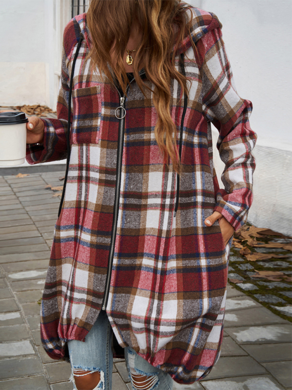 veste à capuche décontractée et ample pour femme, de couleur contrastée 