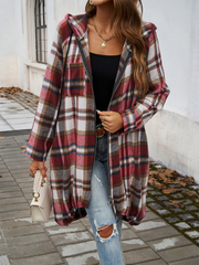 veste à capuche décontractée et ample pour femme, de couleur contrastée 
