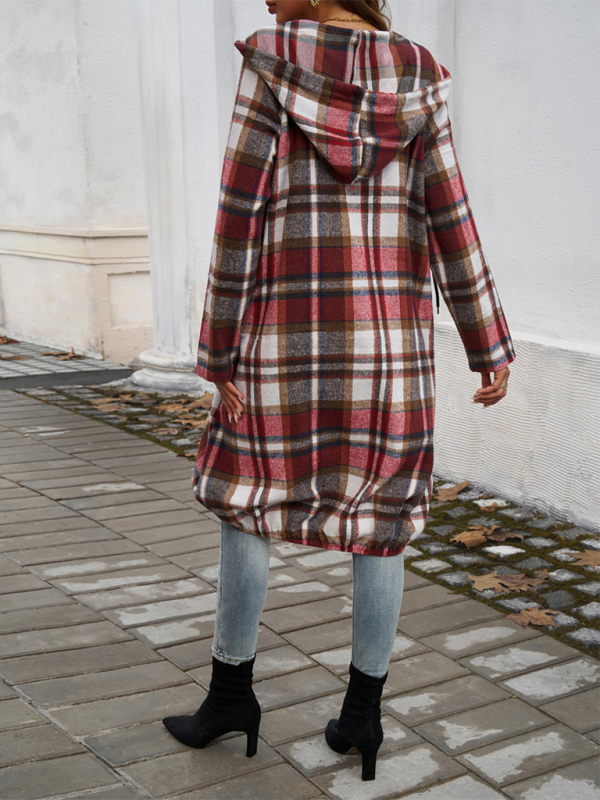 veste à capuche décontractée et ample pour femme, de couleur contrastée 