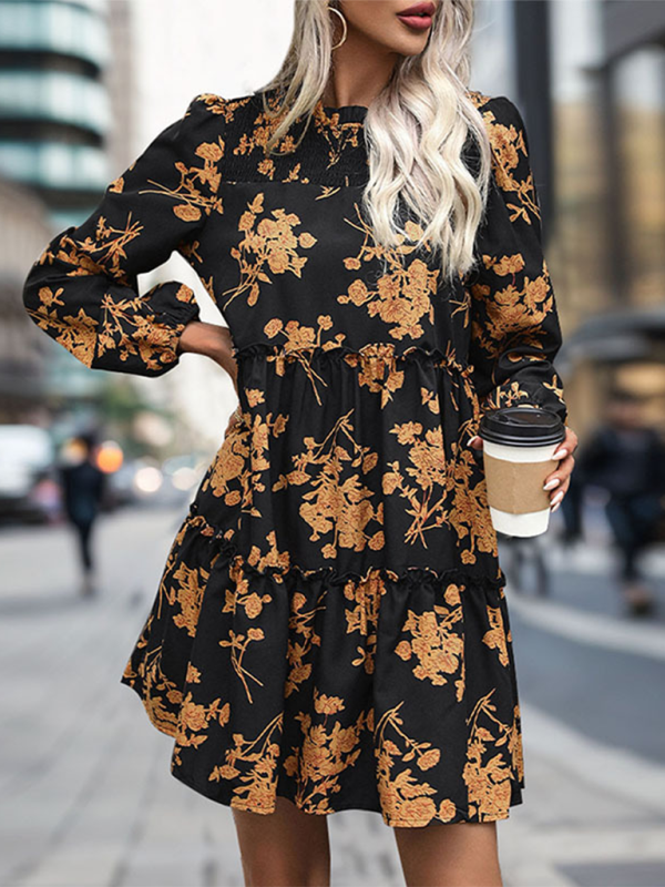 Elegantes Damen-Pendelkleid mit neuem Retro-Print 