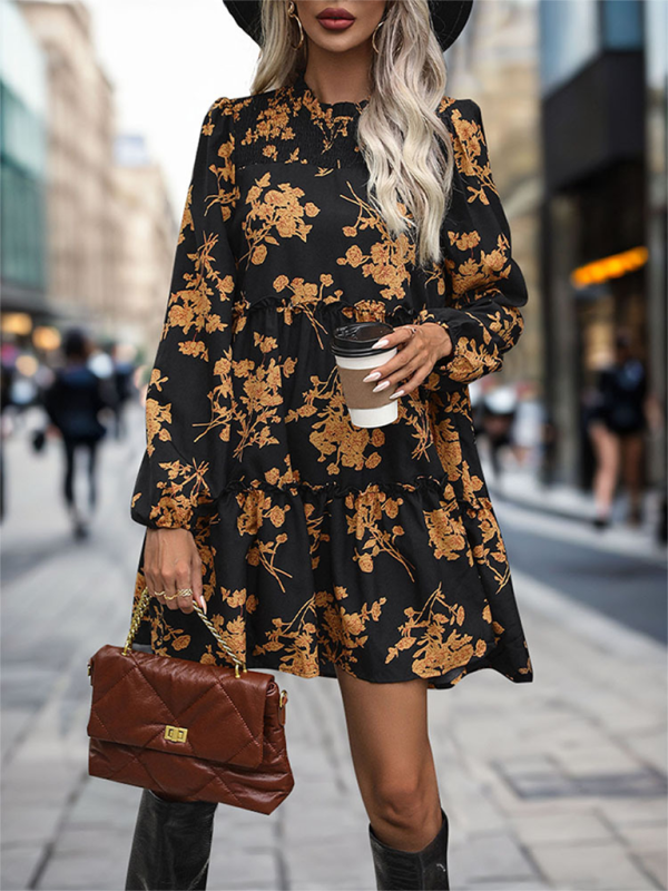 Elegantes Damen-Pendelkleid mit neuem Retro-Print 