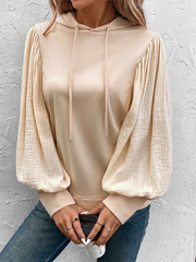 Nouveau sweat-shirt à capuche à manches bouffantes pour femmes 