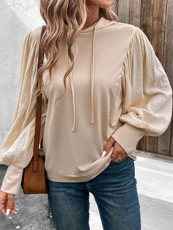 Nouveau sweat-shirt à capuche à manches bouffantes pour femmes 