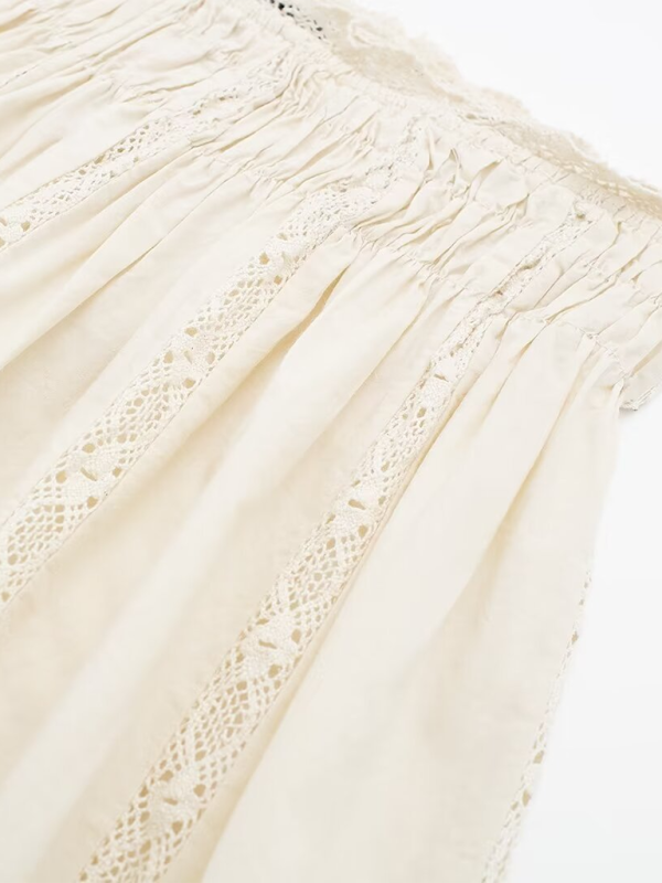 short beige brodé pour femme 