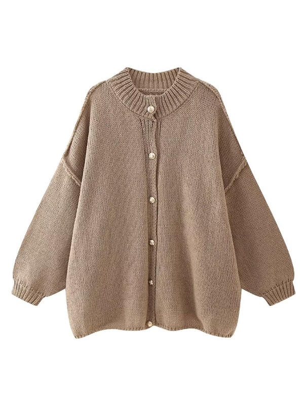 Gilet cardigan à boutons métalliques pour femme 
