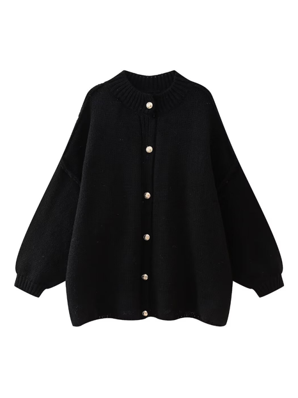 Gilet cardigan à boutons métalliques pour femme 