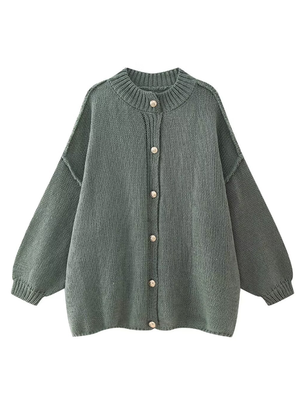Gilet cardigan à boutons métalliques pour femme 