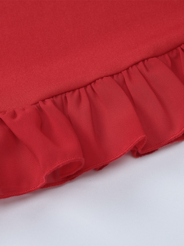 Neues, sexy, tief ausgeschnittenes One-Shoulder-Kleid mit schmaler Taille und Neckholder. 