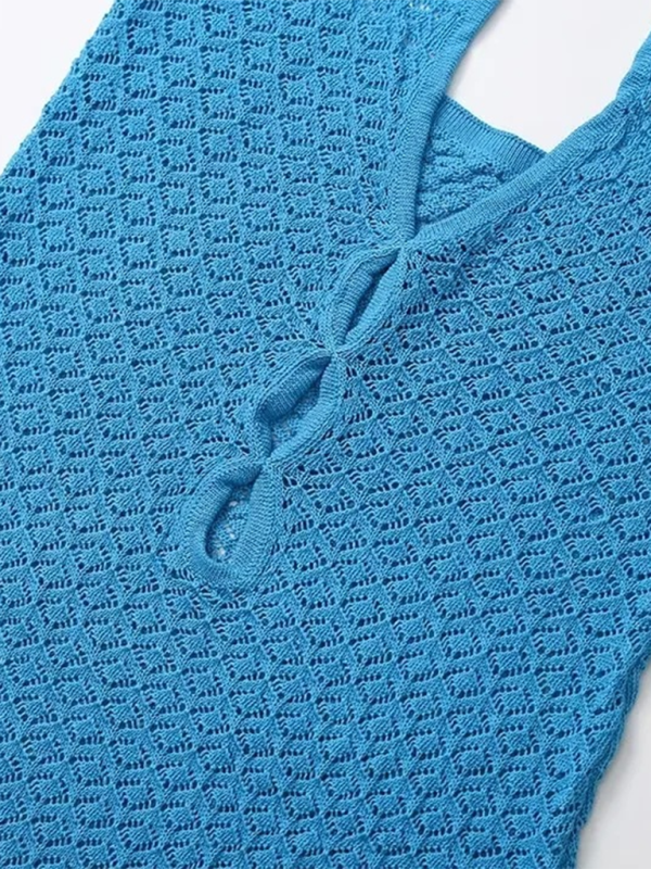 Strickkleid mit Neckholder und V-Ausschnitt für Damen 