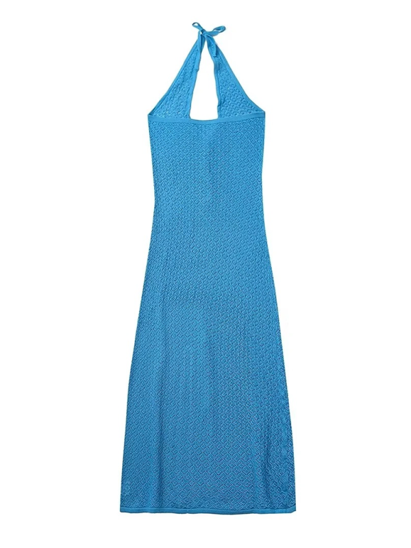 Strickkleid mit Neckholder und V-Ausschnitt für Damen 