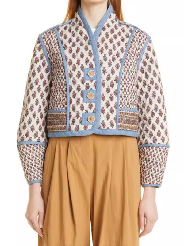 Reversible printed cotton jacket